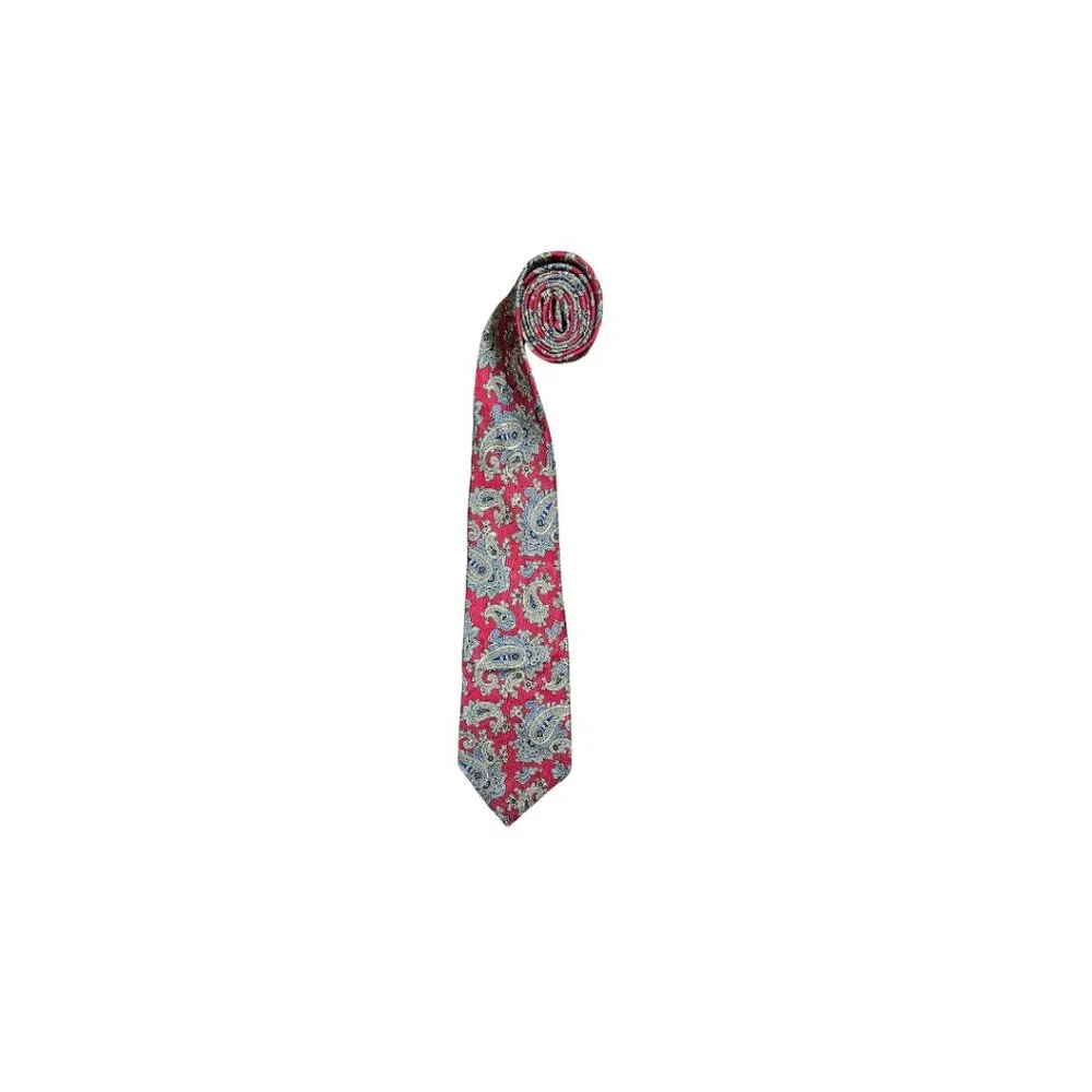 Vintage Van Heusen Boy's Pure Silk Red Paisley Tie